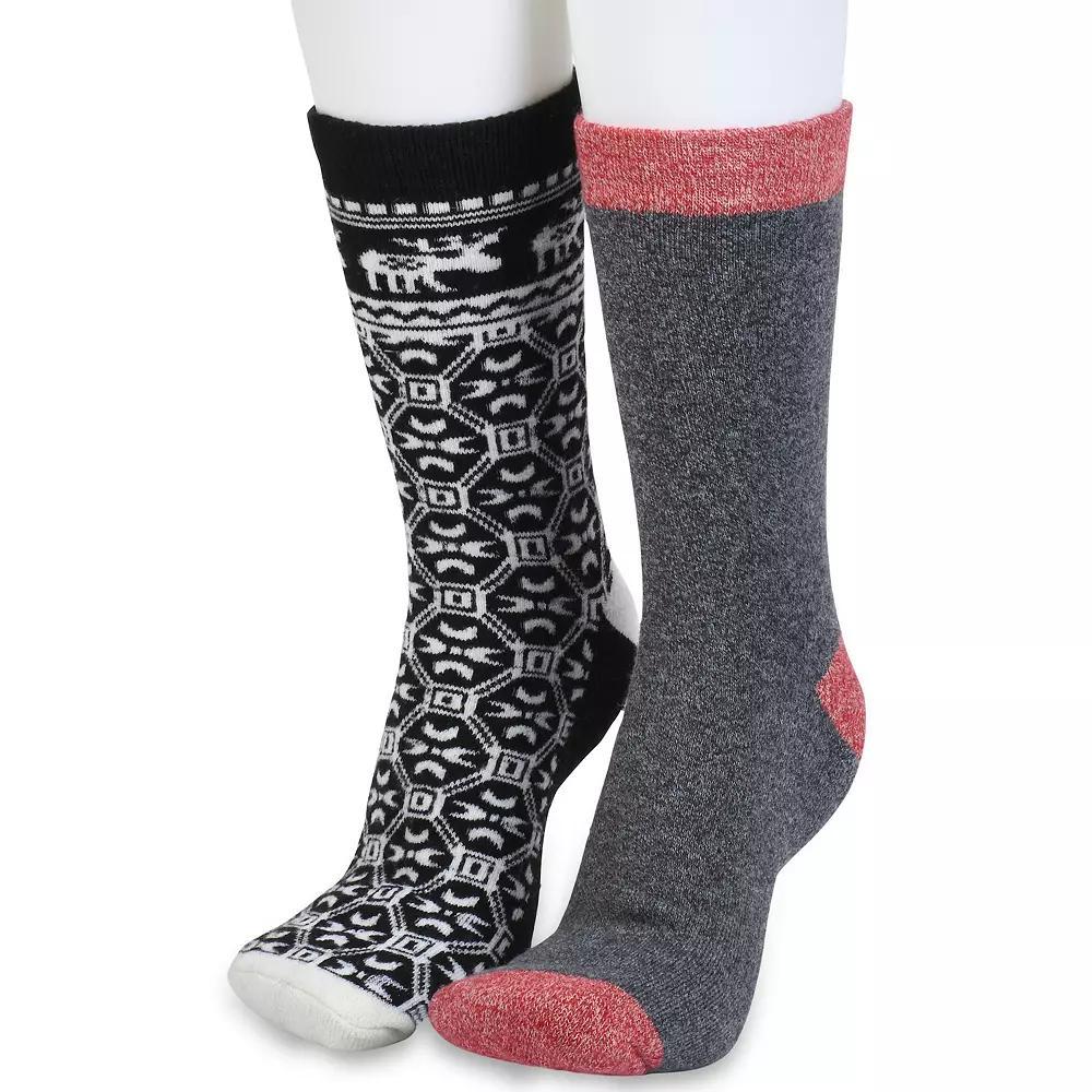 Women's GaaHuu 2 Pack Cushioned Thermal Socks, Black Moose Product Image