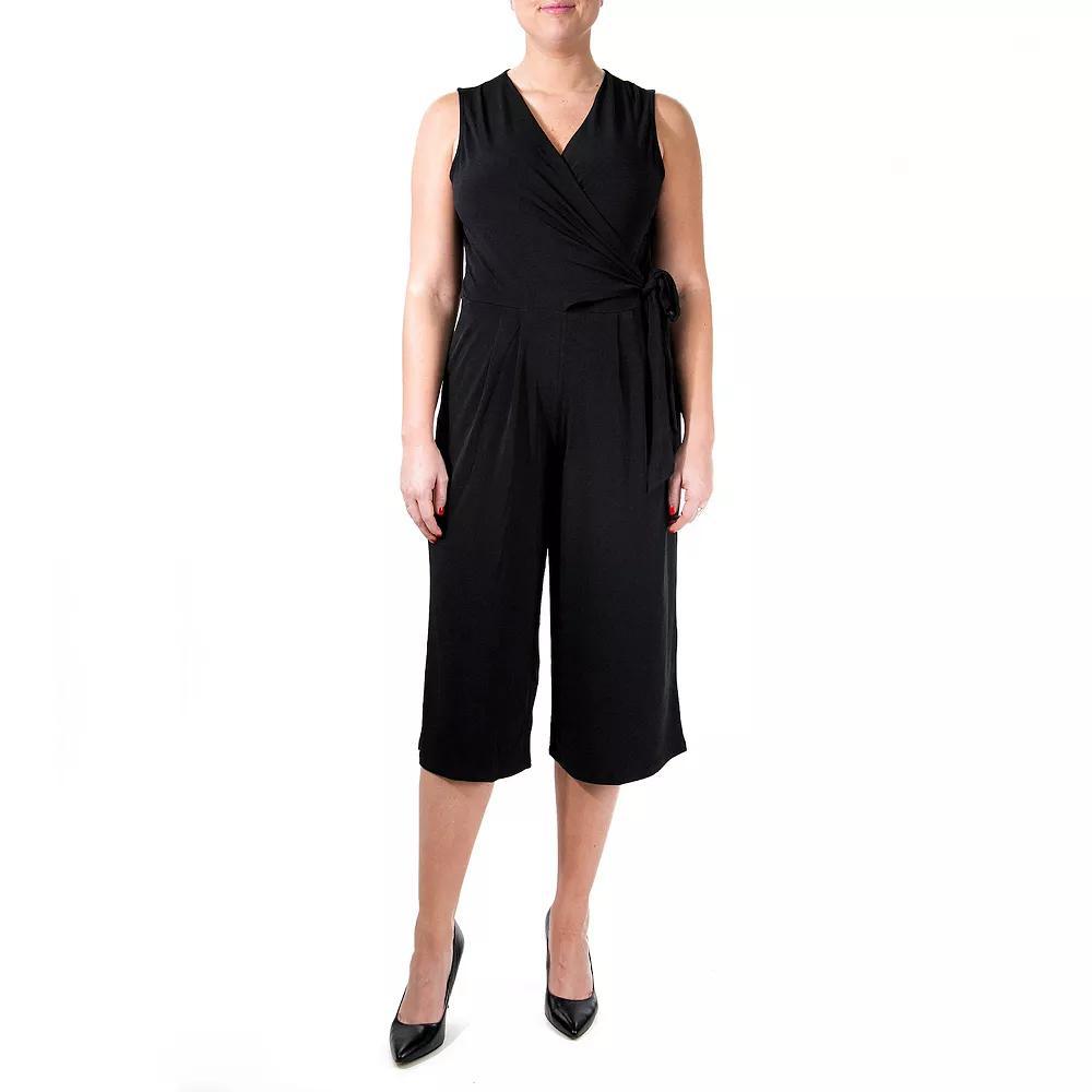 Women's Nina Leonard Wide-Leg Capri Jumpsuit, Size: XL, Blush Product Image