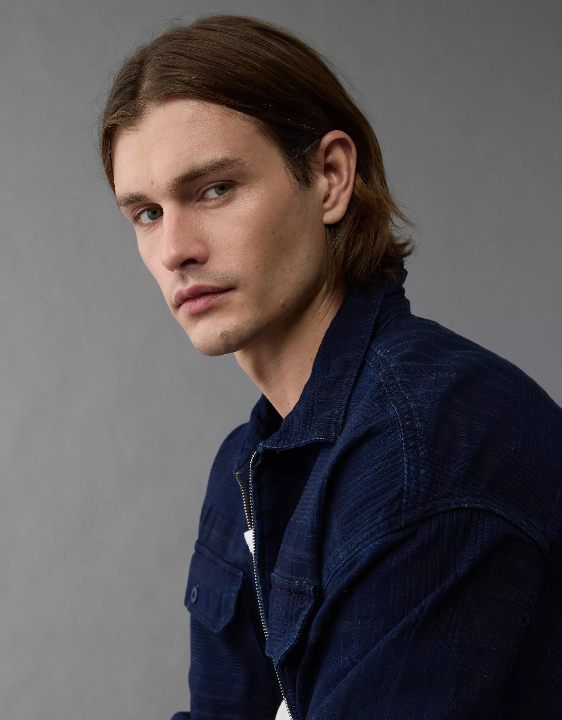 AE Jacquard Shirt Jacket Product Image