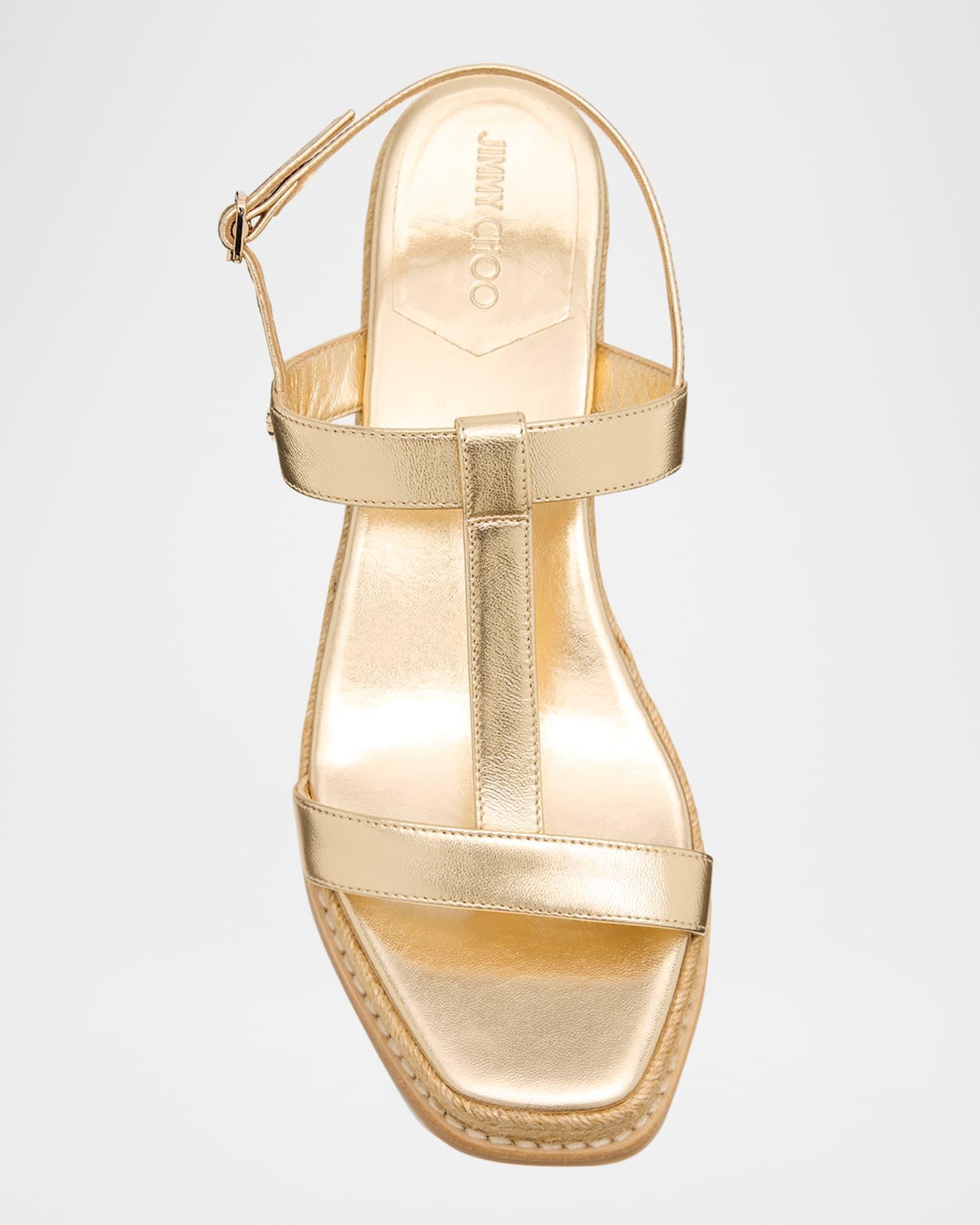 Theia 60 Metallic Leather Wedge Sandals Product Image