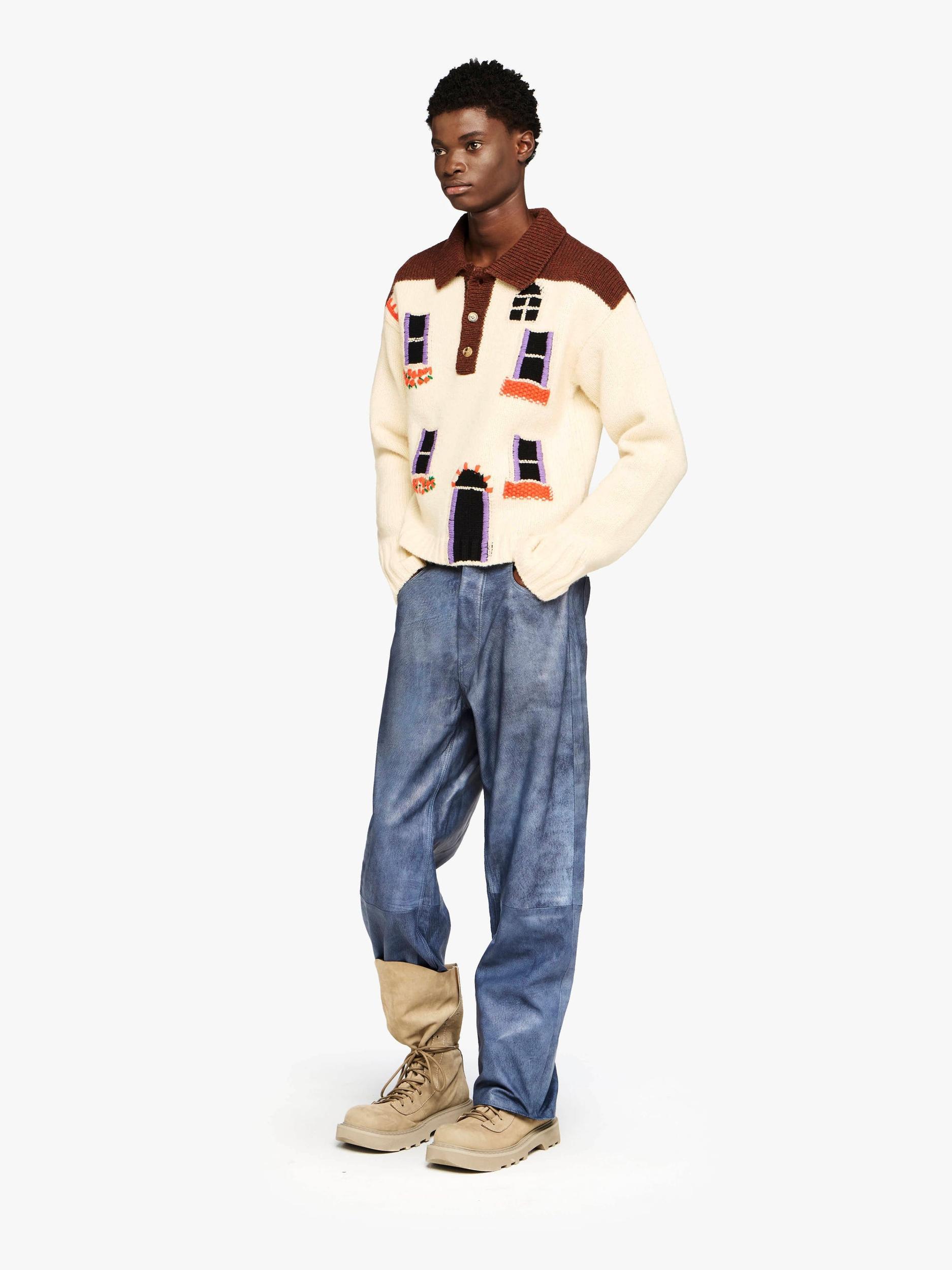 HOUSE' INTARSIA POLO SWEATER Product Image
