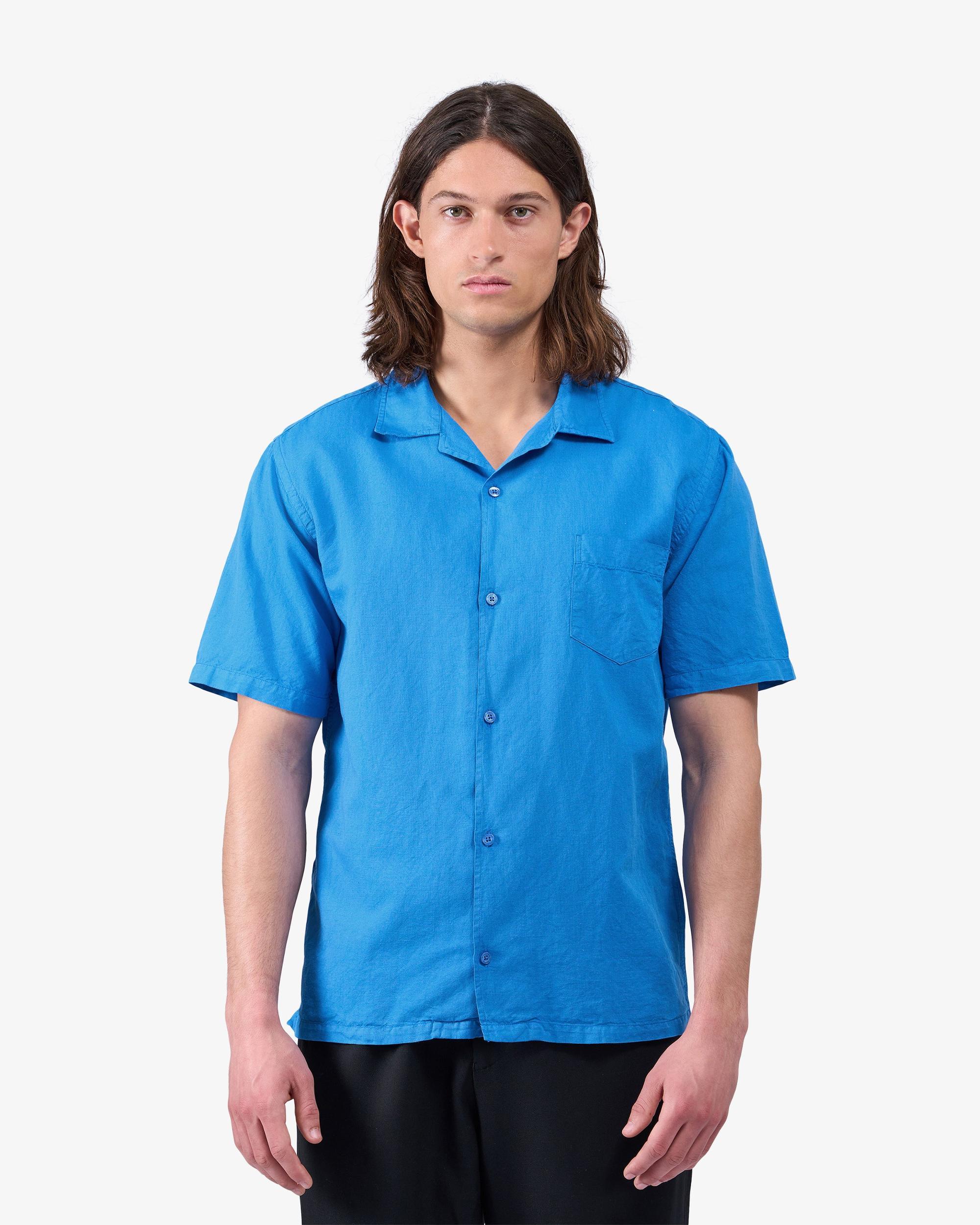 Linen Short Sleeved Shirt - Lava Grey Product Image