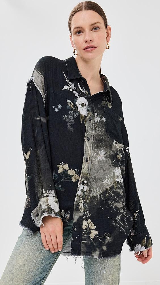 R13 Shredded Seam Drop Neck Shirt | Shopbop Product Image