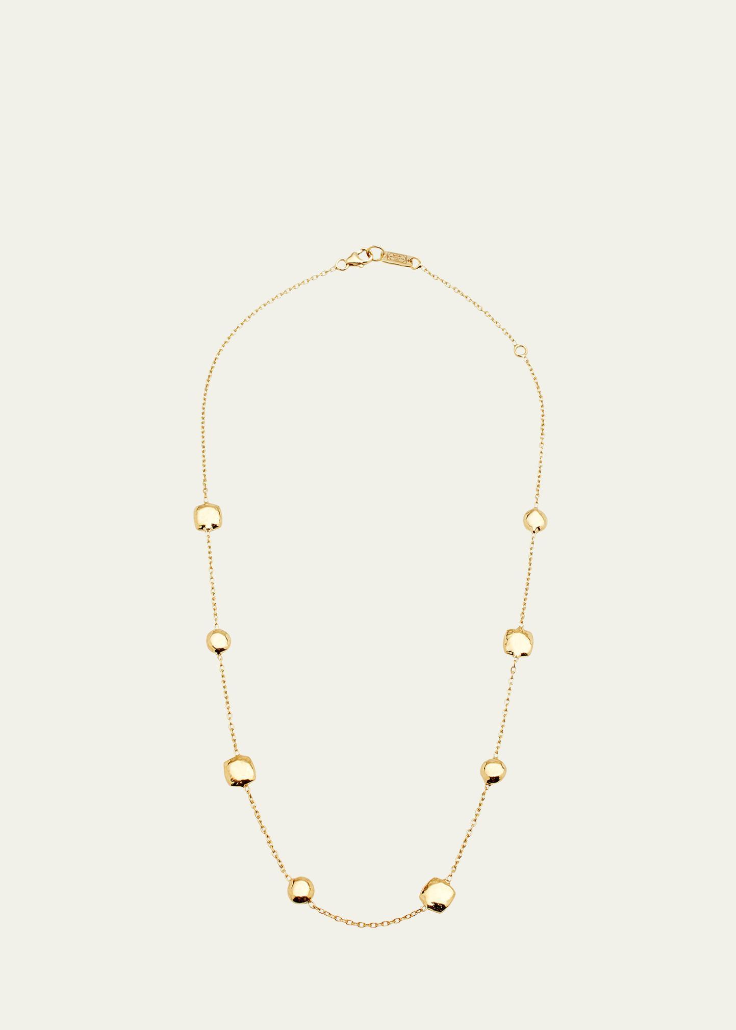 Short Hammered Pinball Chain Necklace in 18K Gold Product Image