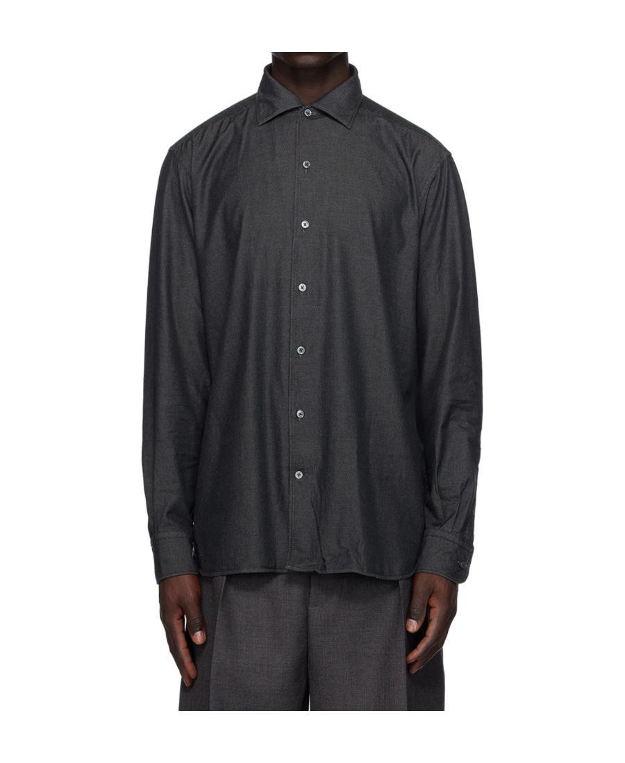 ZEGNA Cashco Long-sleeved Shirt In Black Product Image