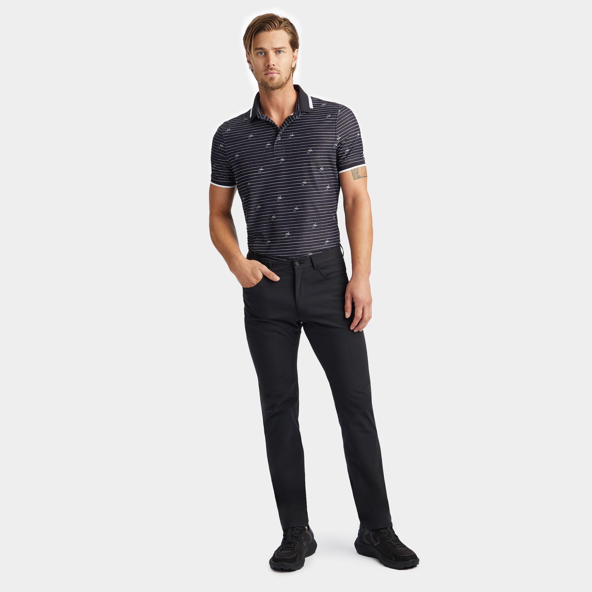 G/FORE SCRIPT STRIPE TECH PIQUÉ BANDED SLEEVE POLO Product Image