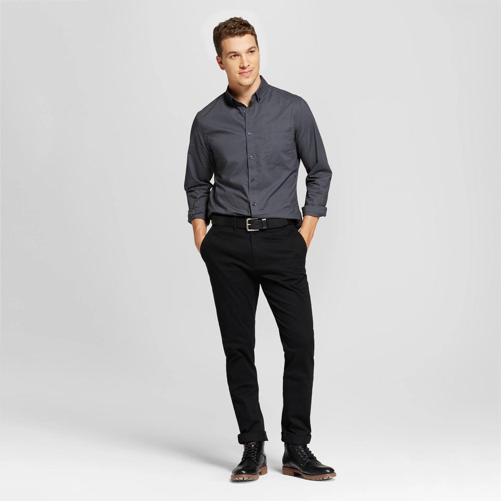 Men's Every Wear Slim Fit Chino Pants - Goodfellow & Co™ Black 33x32: Cotton Spandex Blend, Mid Rise Product Image