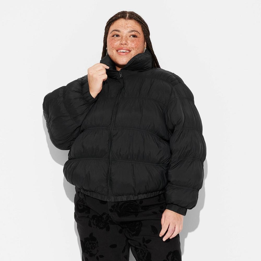 Women's Puffer Jacket - Wild Fable™ Black XXL Product Image