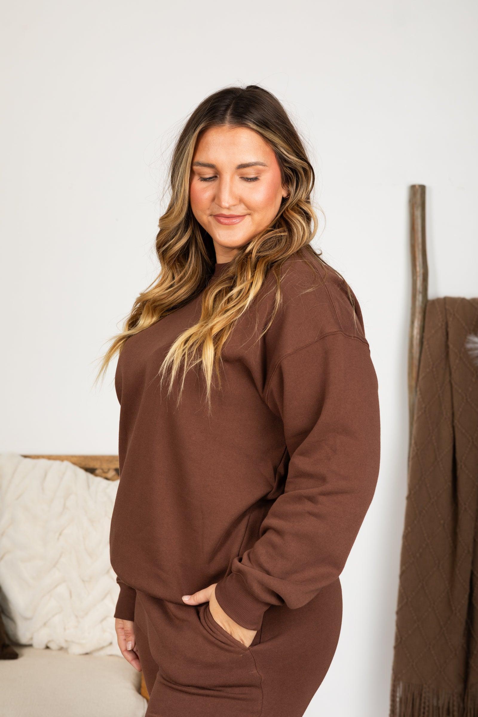 Fleece Round Neck Sweatshirt Product Image