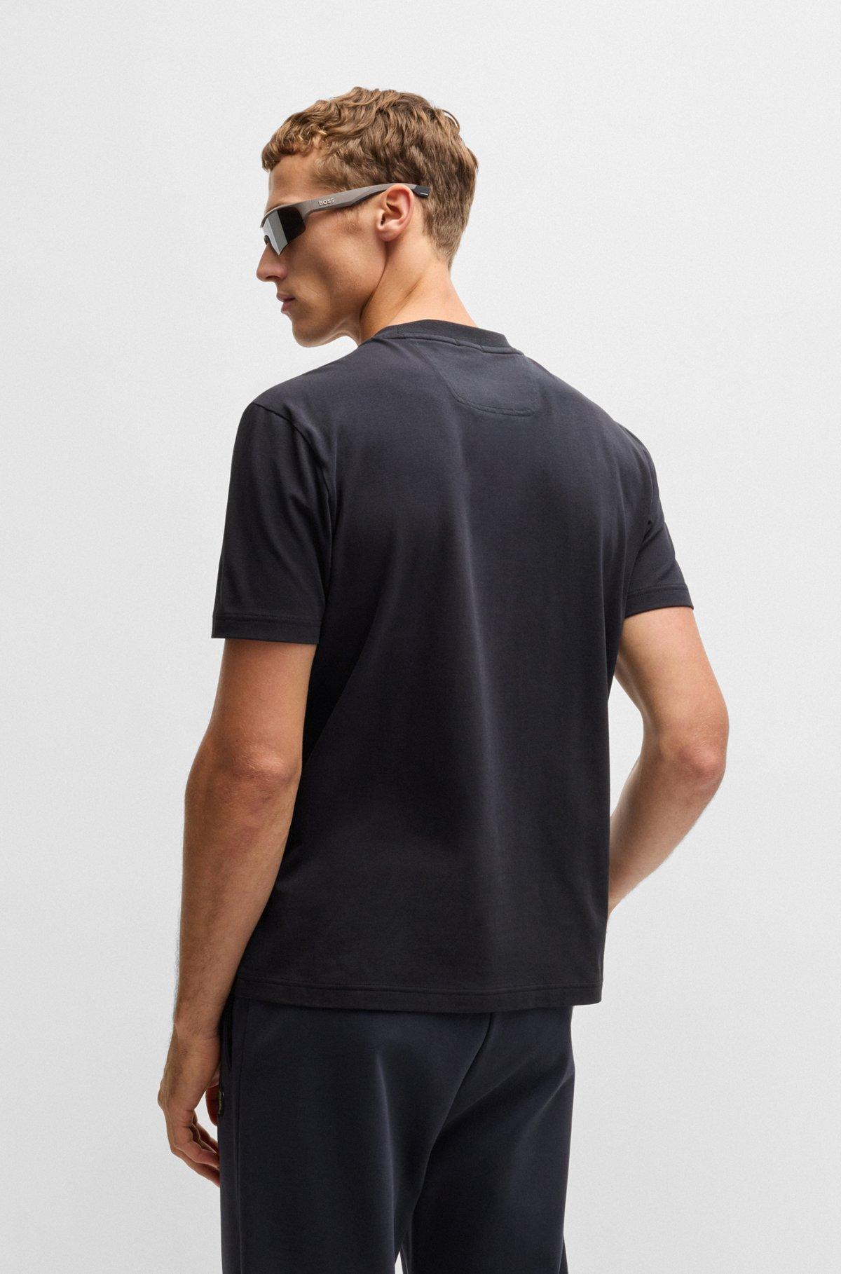 Stretch-cotton T-shirt with large logo Product Image