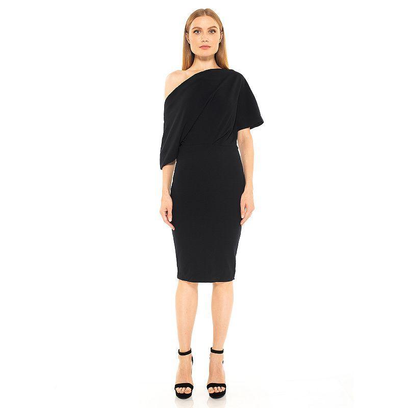 Women's ALEXIA ADMOR Olivia Draped One-Shoulder Sheath Dress, Size: XS, Green Product Image