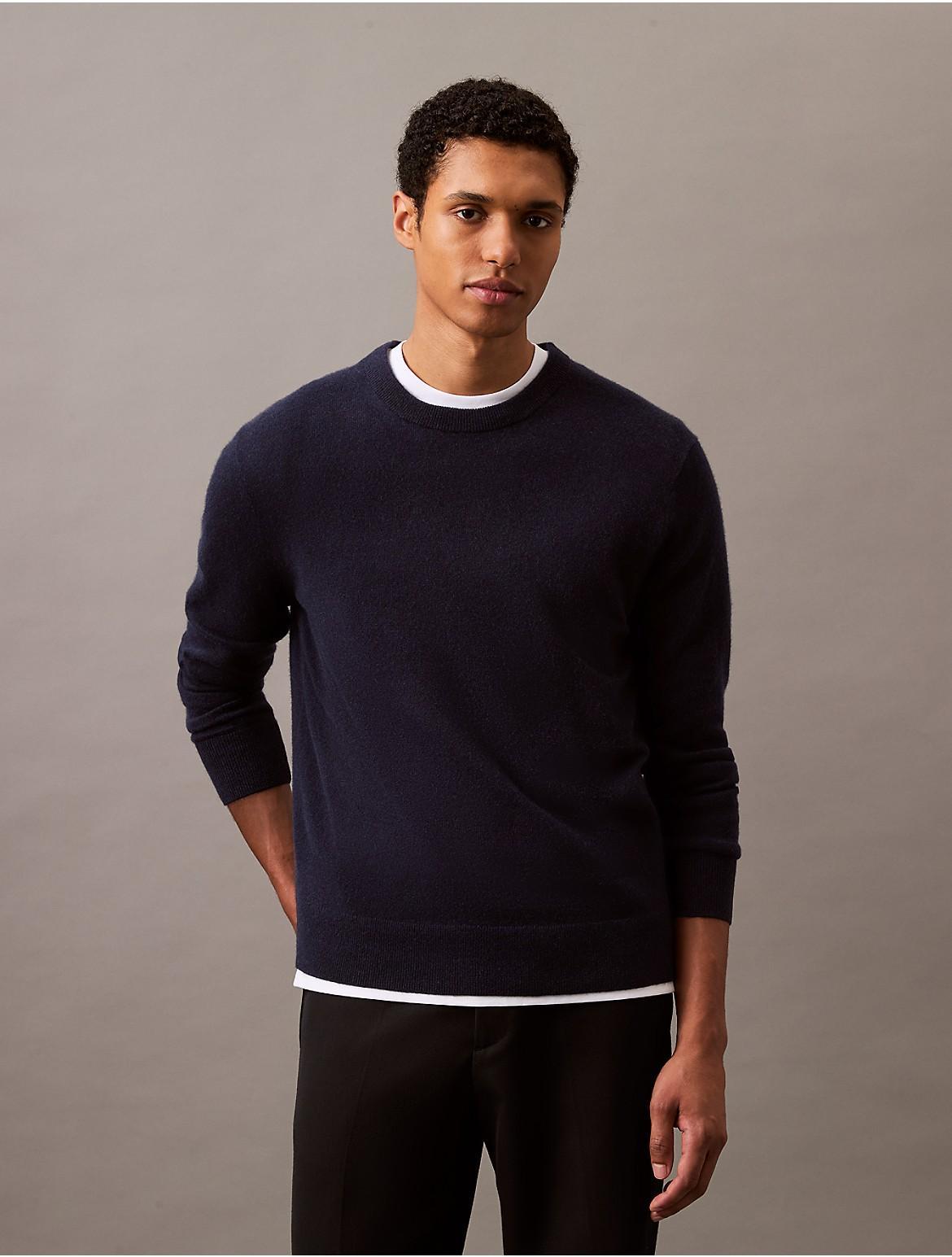 Calvin Klein Men's Classic Cashmere Crewneck Sweater - White - XXL Product Image