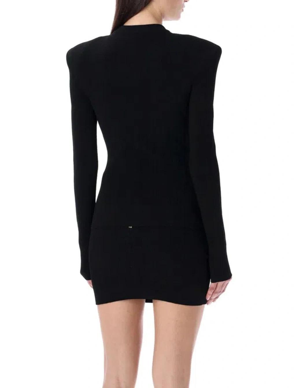 BALMAIN Crewneck Knitted Sweater In Black Product Image