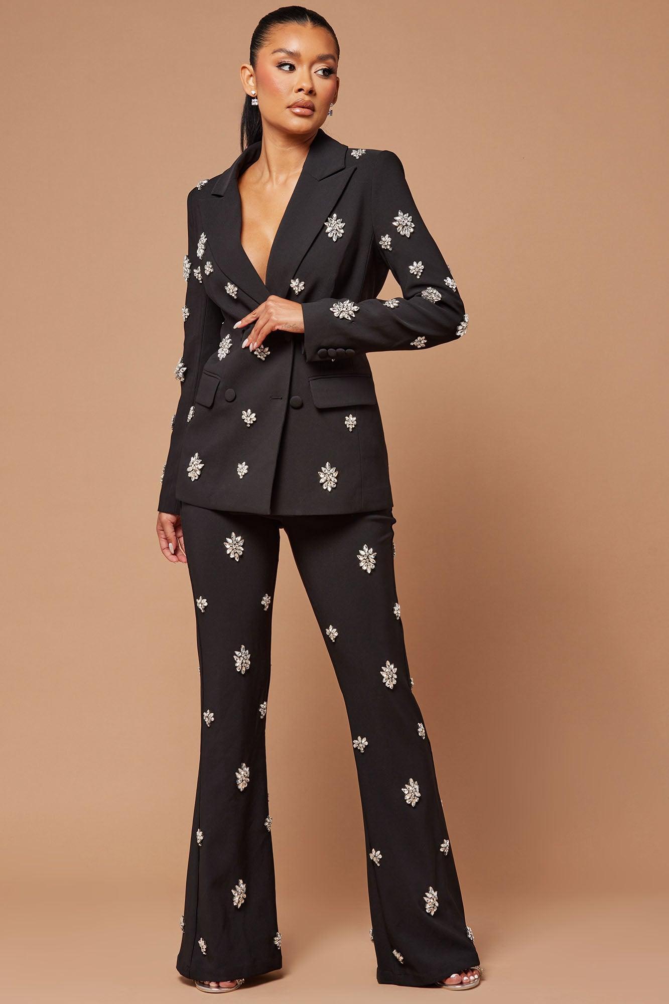 Verona Embellished Jacket - Black Product Image