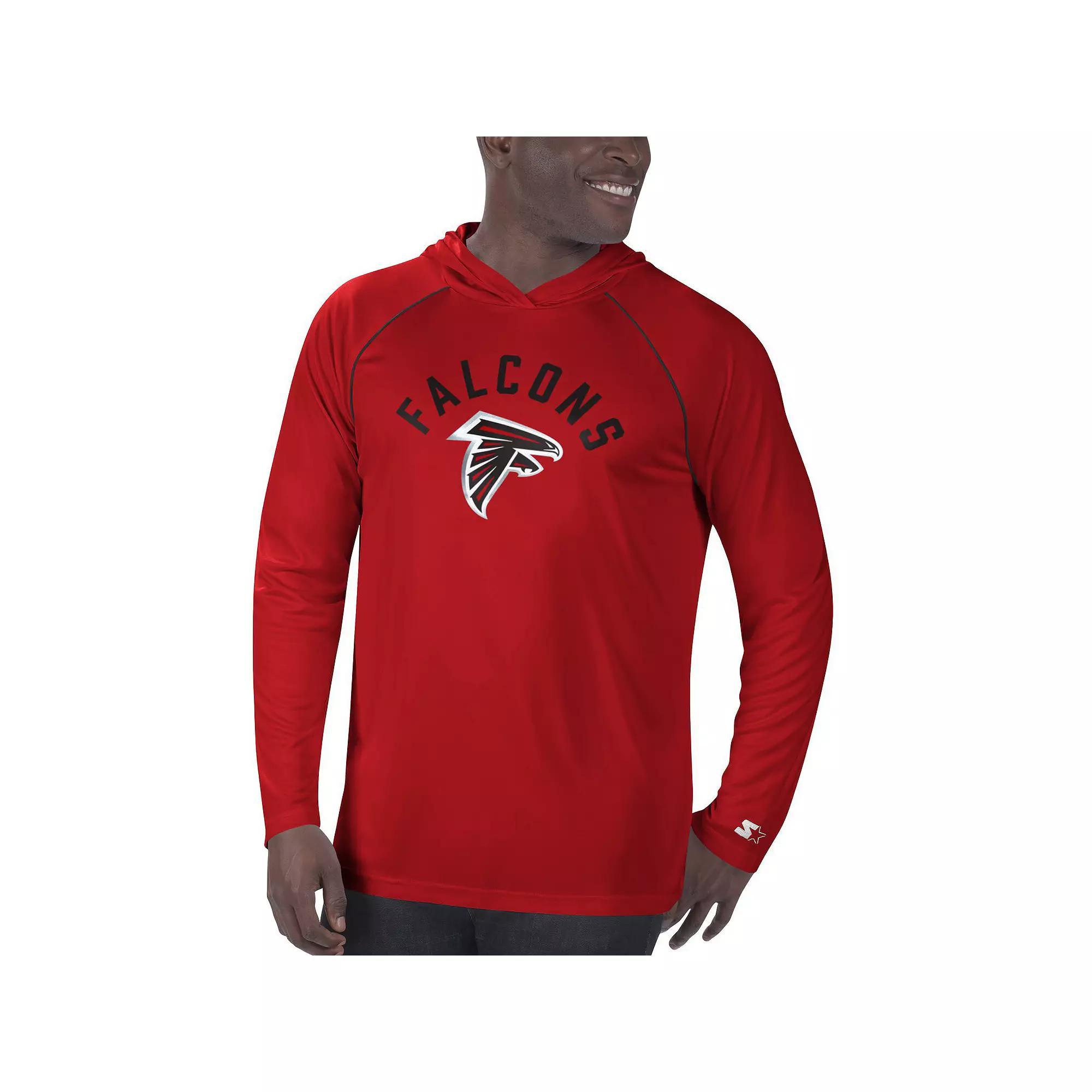 Mens Starter Atlanta Falcons Raglan Long Sleeve Hoodie T-Shirt Product Image