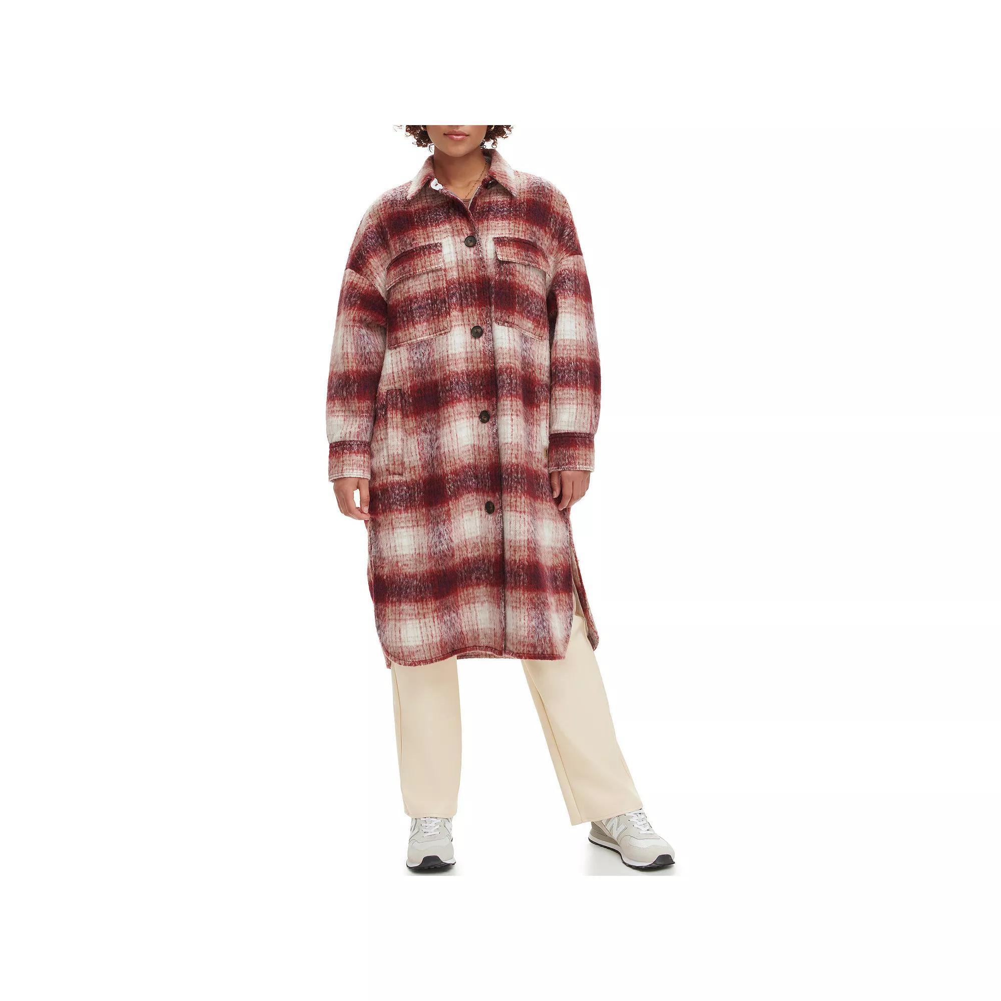 Women's Levi's® Faux Sherpa Lined Long Coat, Size: XL, Red Plaid Product Image