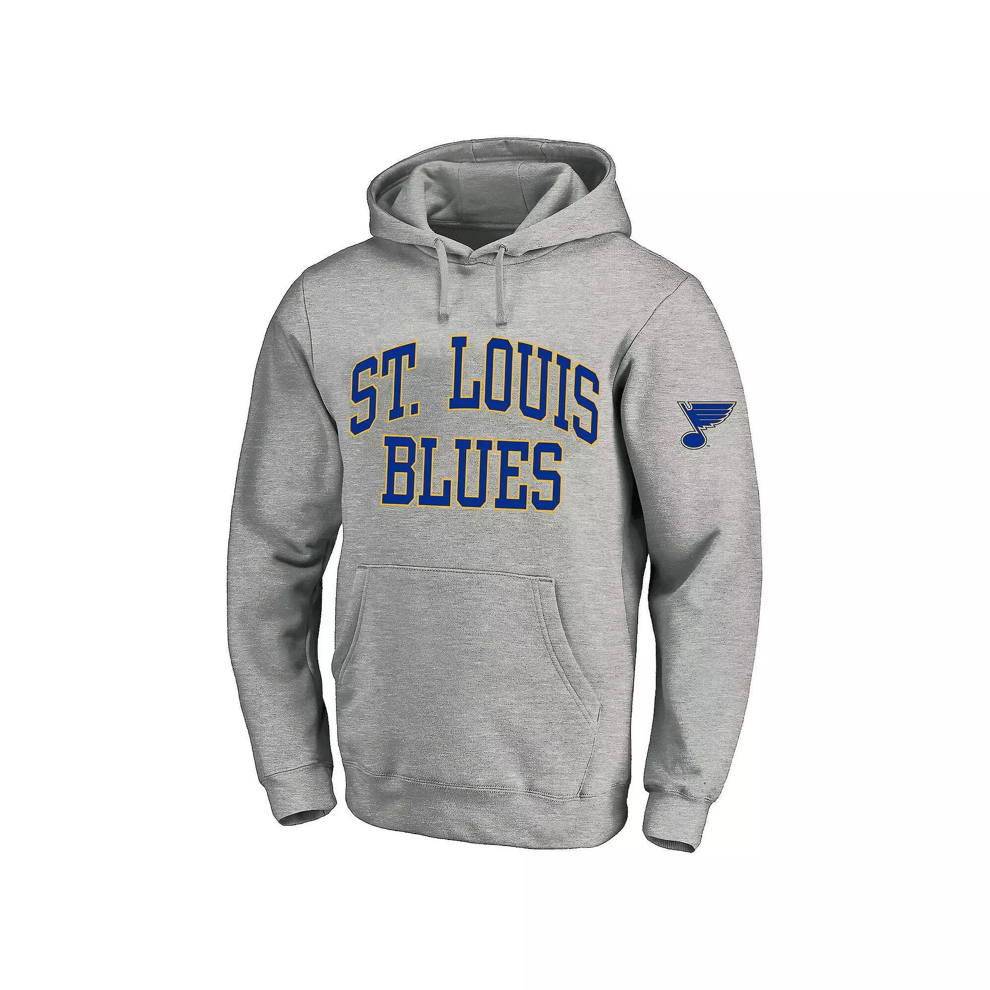 Men's Fanatics Heather Gray St. Louis Blues Big & Tall Fleece Pullover Hoodie, Size: XLT, Grey Product Image