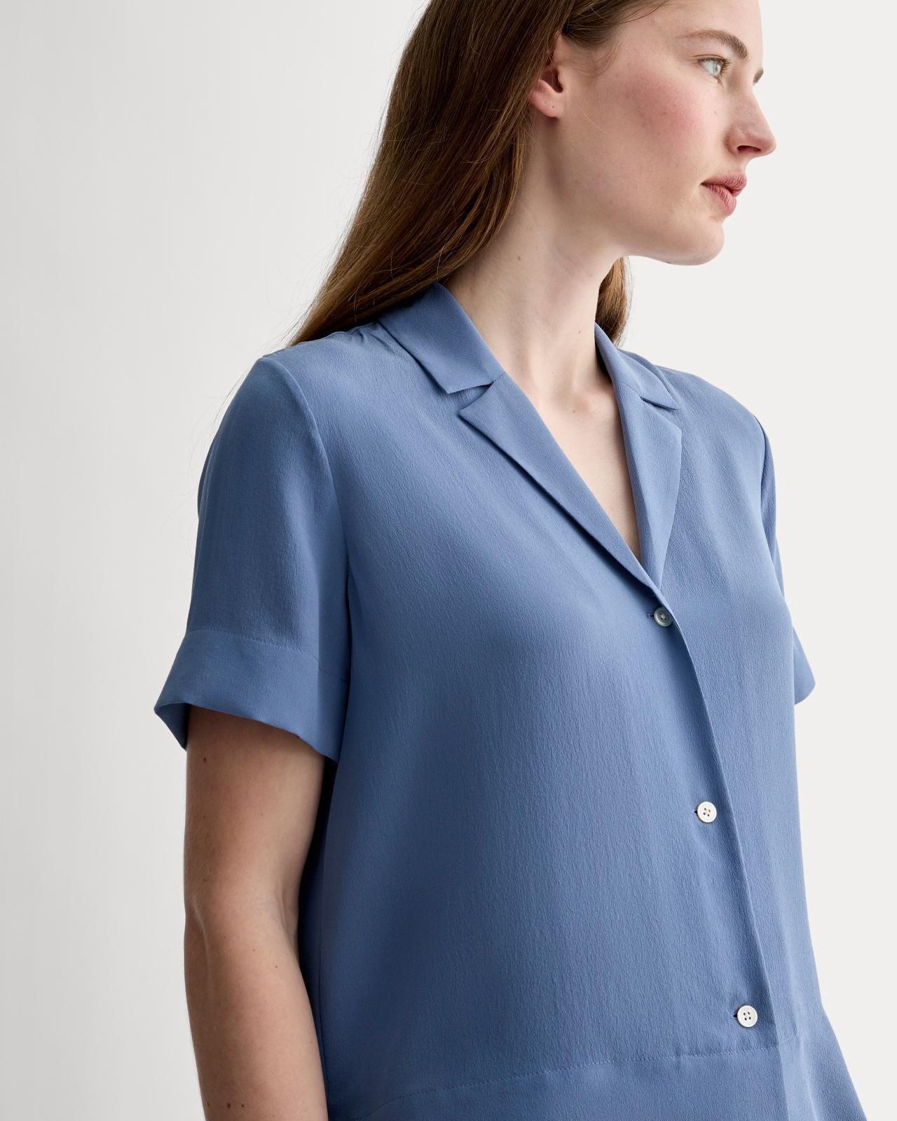 The Notch Shirt in Washable Silk Product Image