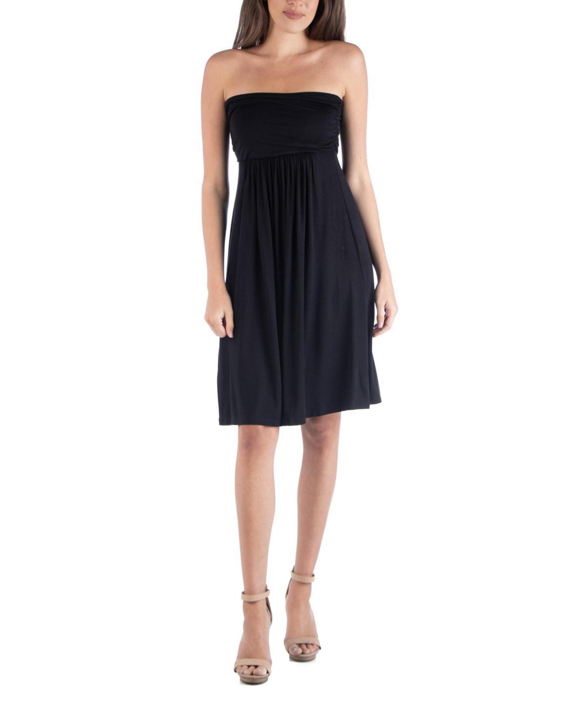 24seven Comfort Apparel Womens Strapless Empire Waist Mini Dress Product Image