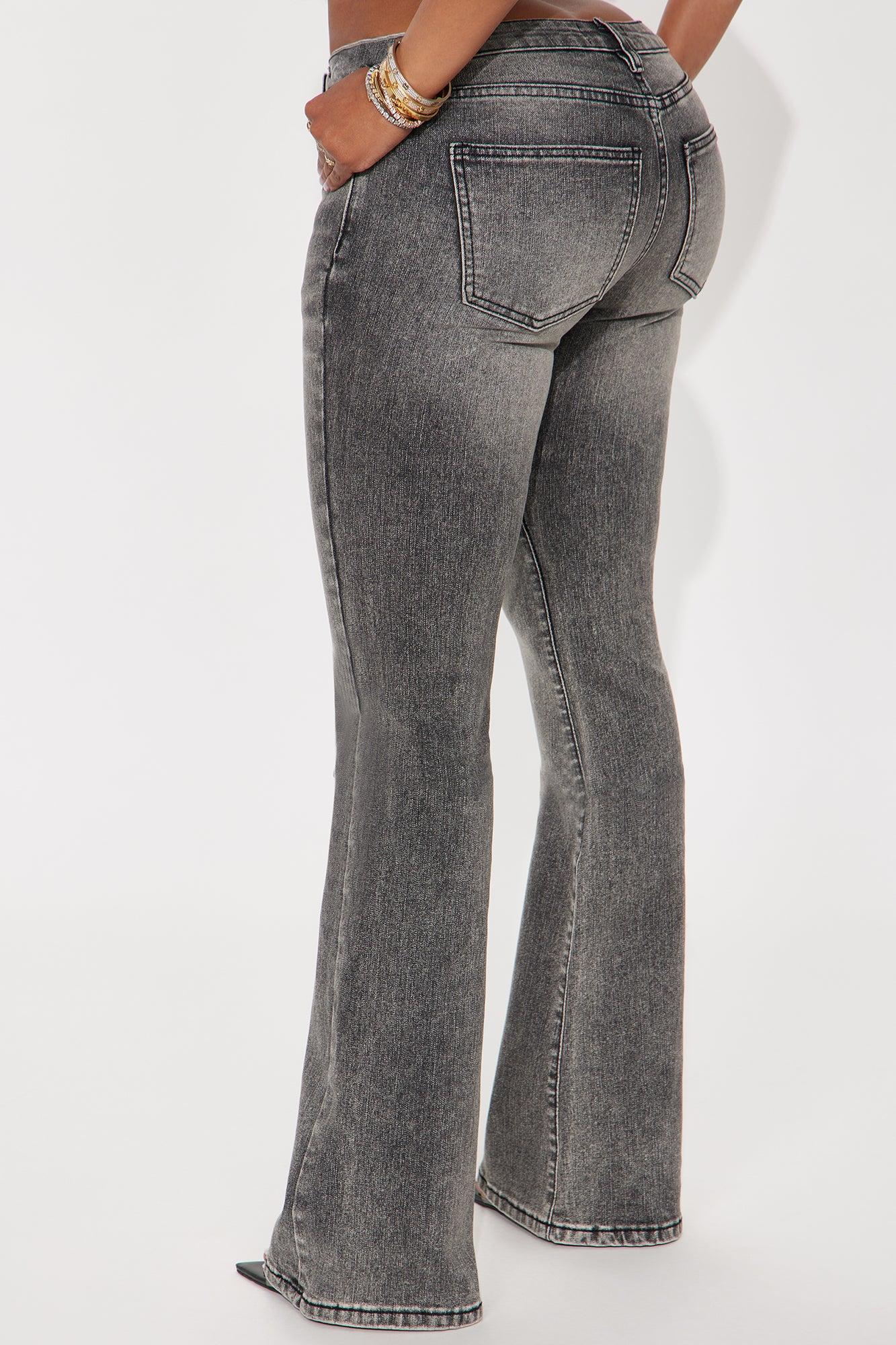 Forever Stretch Low Rise Flare Jeans - Grey Product Image