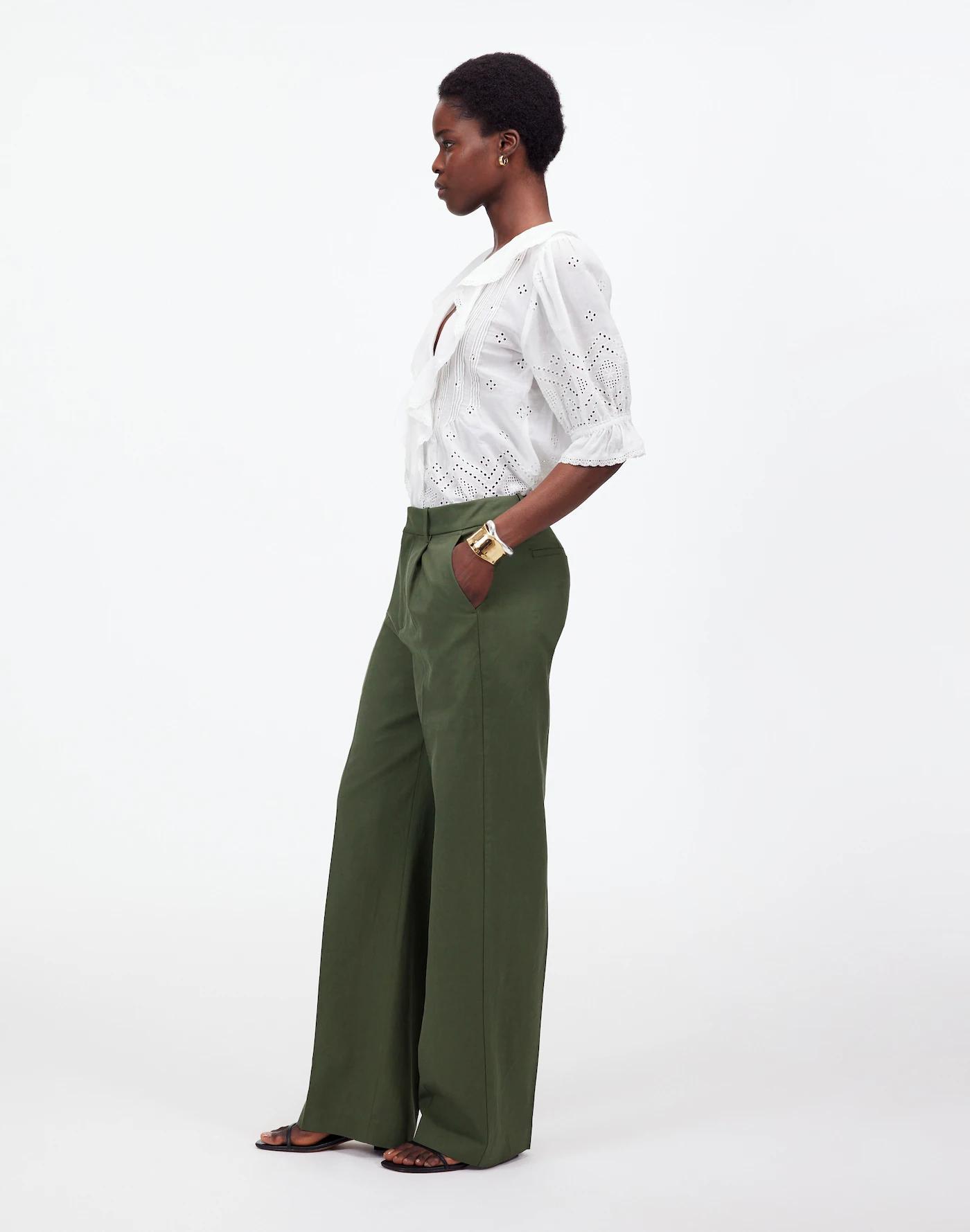 Tall Slouchy Straight Pants in Drapey Twill Product Image