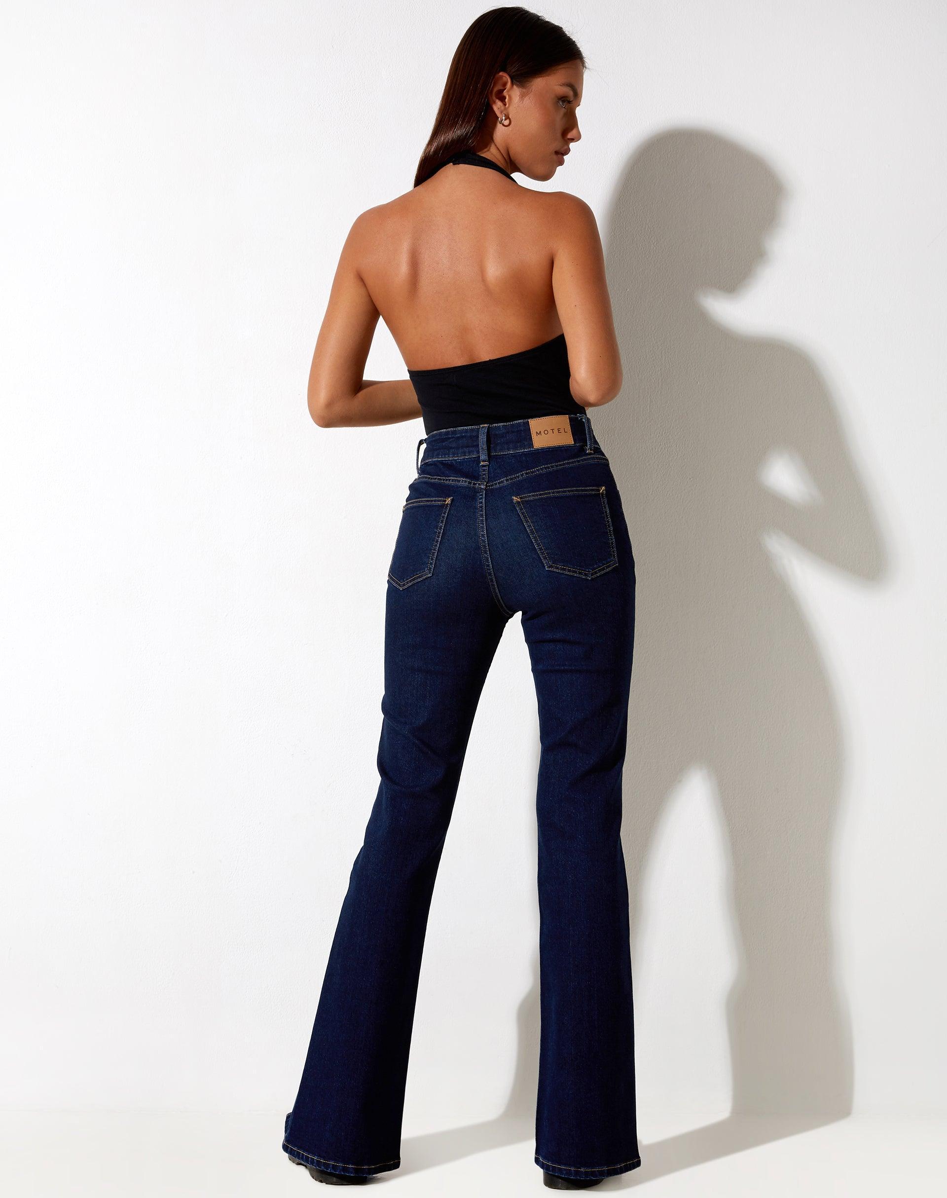 Seam Split Jeans in Indigo Blue Product Image