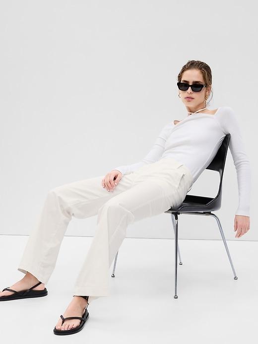 High Rise Flare Khakis Product Image