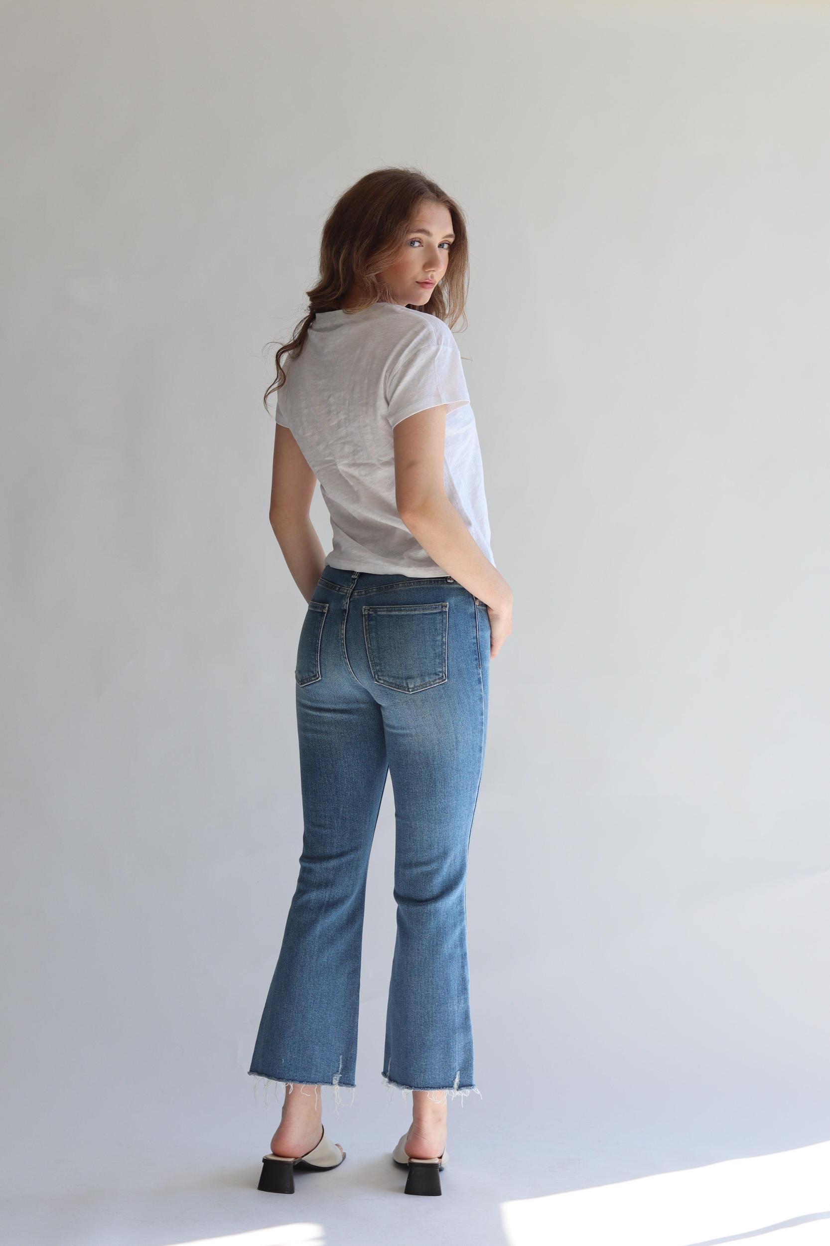 Essential High Rise Crop Flare Jean Product Image