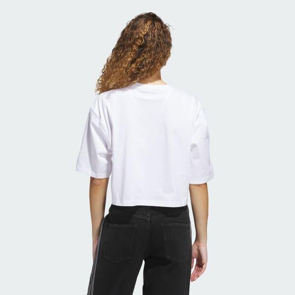 adidas Essentials Crop Tee Black 2XL Womens Product Image