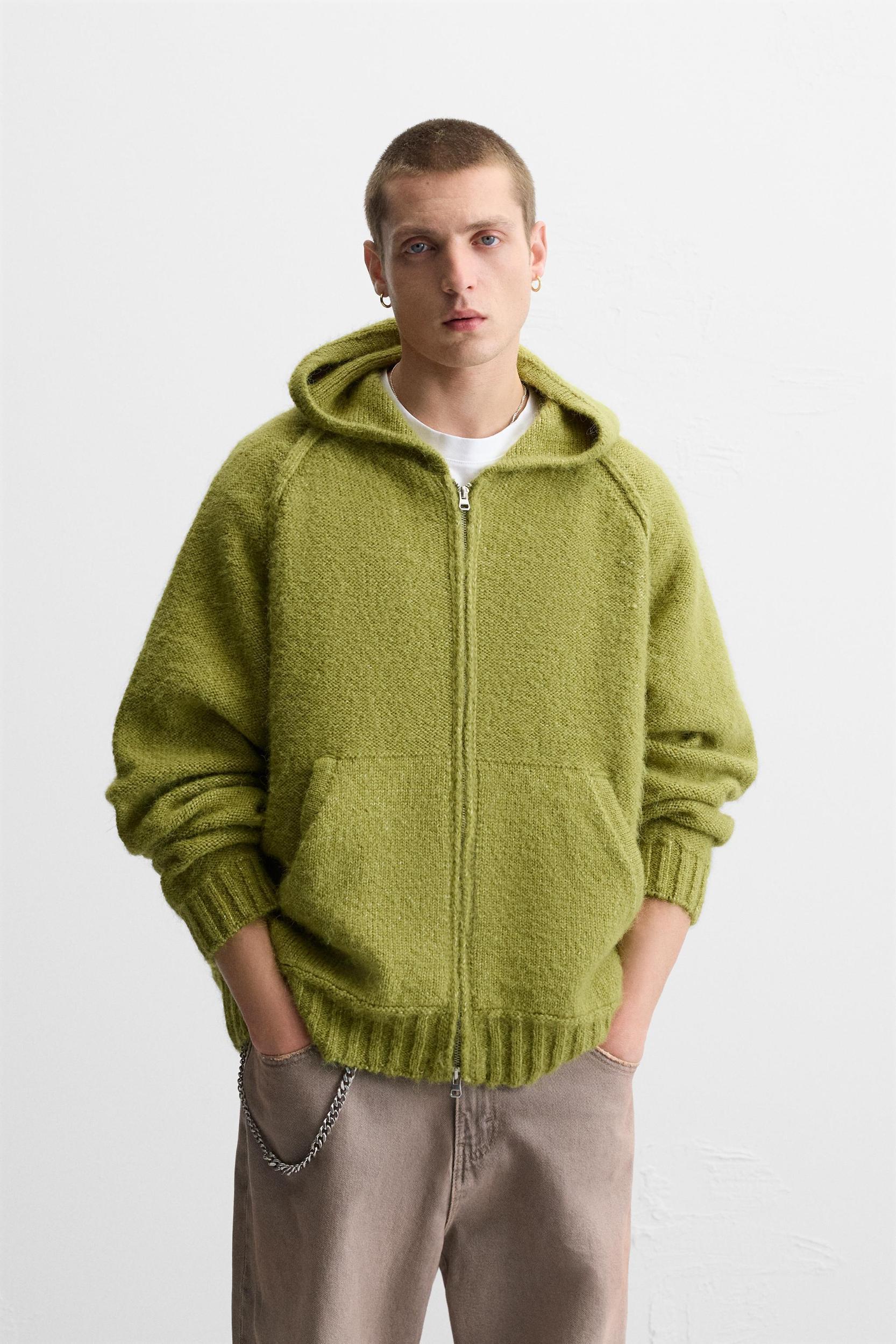 HOODED KNIT CARDIGAN Product Image