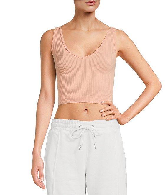 Free People Ribbed V-Neck Sleeveless Cropped Brami Product Image