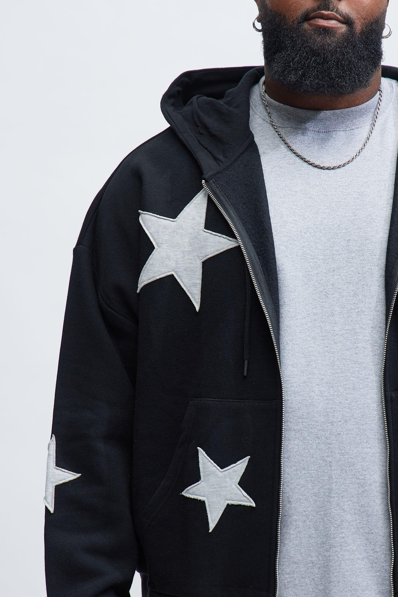 Tyson Stars Oversized Hoodie - Black Product Image