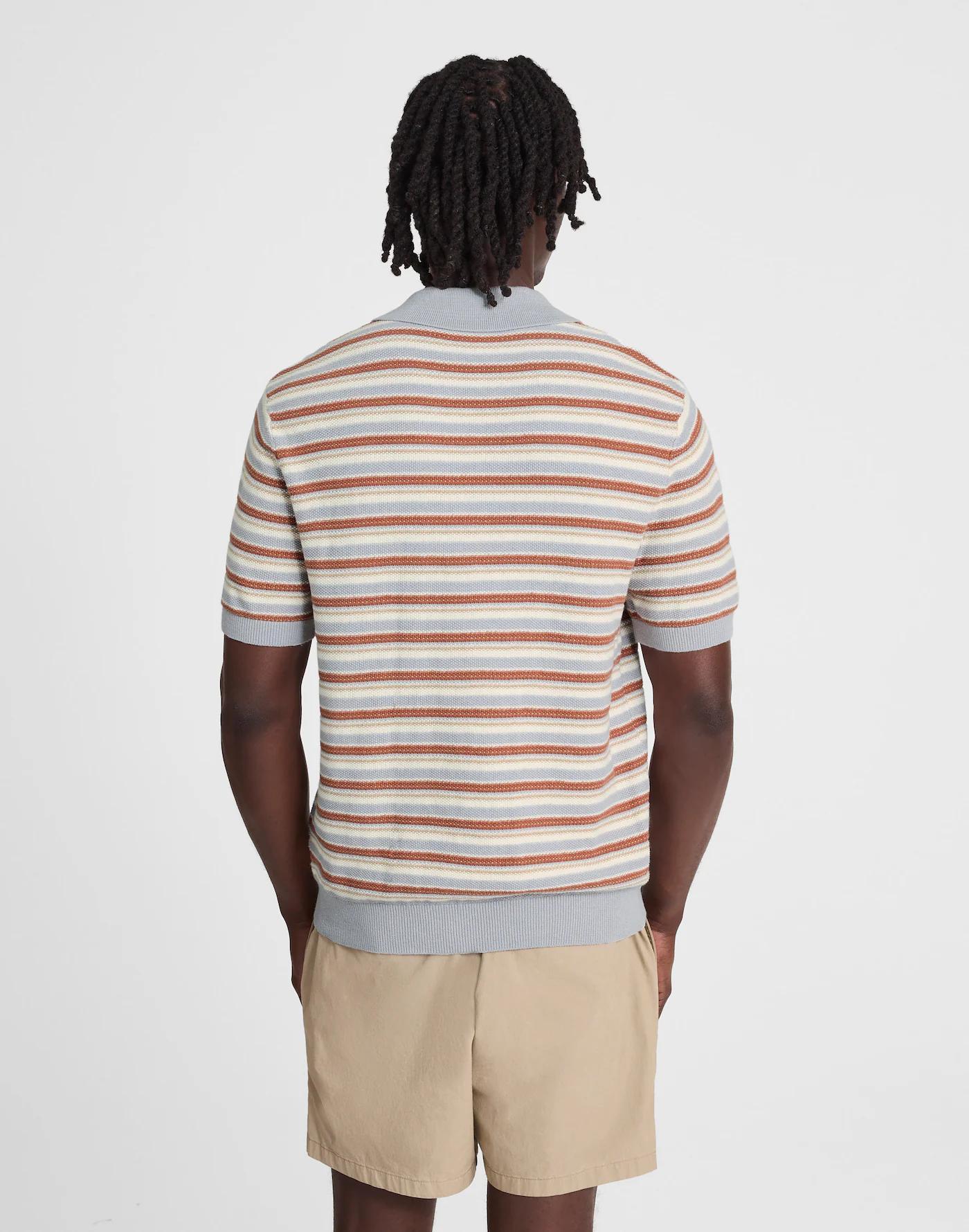 Three-Button Sweater Polo in Cotton-Linen Blend Product Image