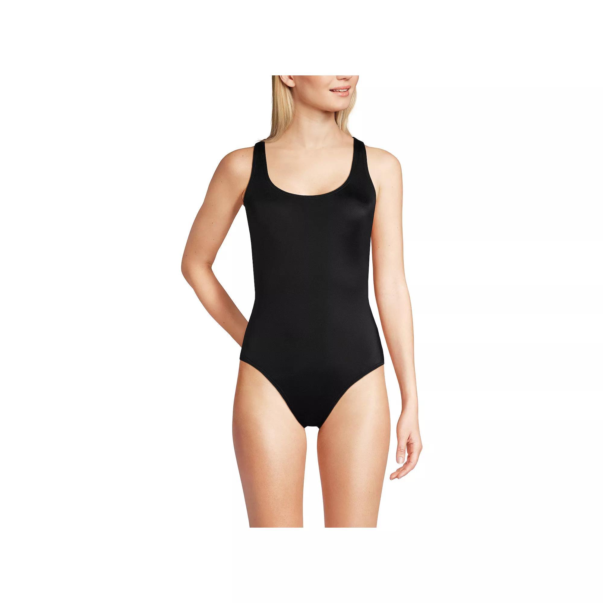 Women's Lands' End DD-Cup Tugless X-Back One Piece Swimsuit, Size: 10 Dd, Black Product Image
