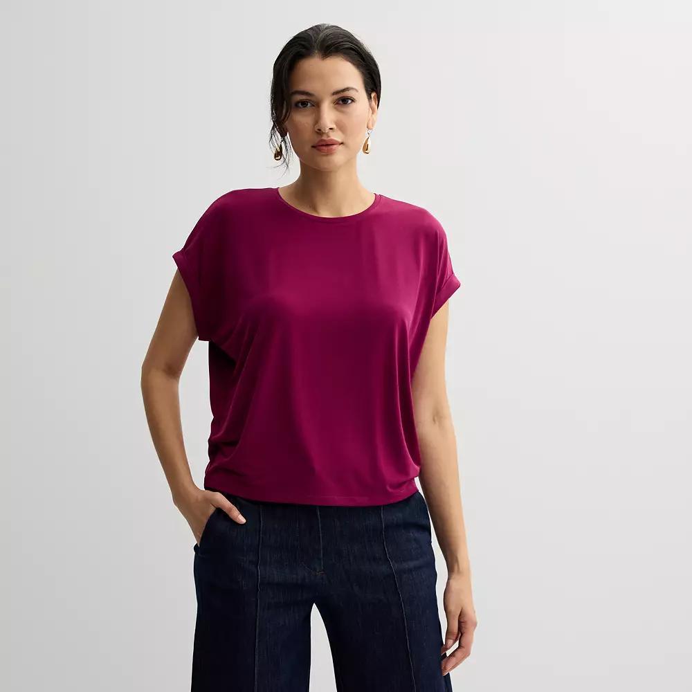 Women's Nine West Crewneck Dolman Tee, Size: Small, Olive Green Product Image