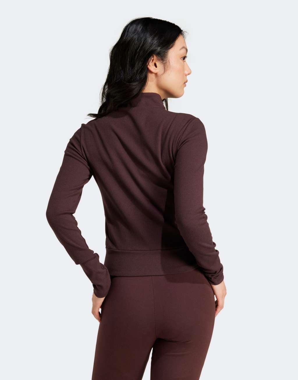 adidas Originals Essentials track top in brown Product Image