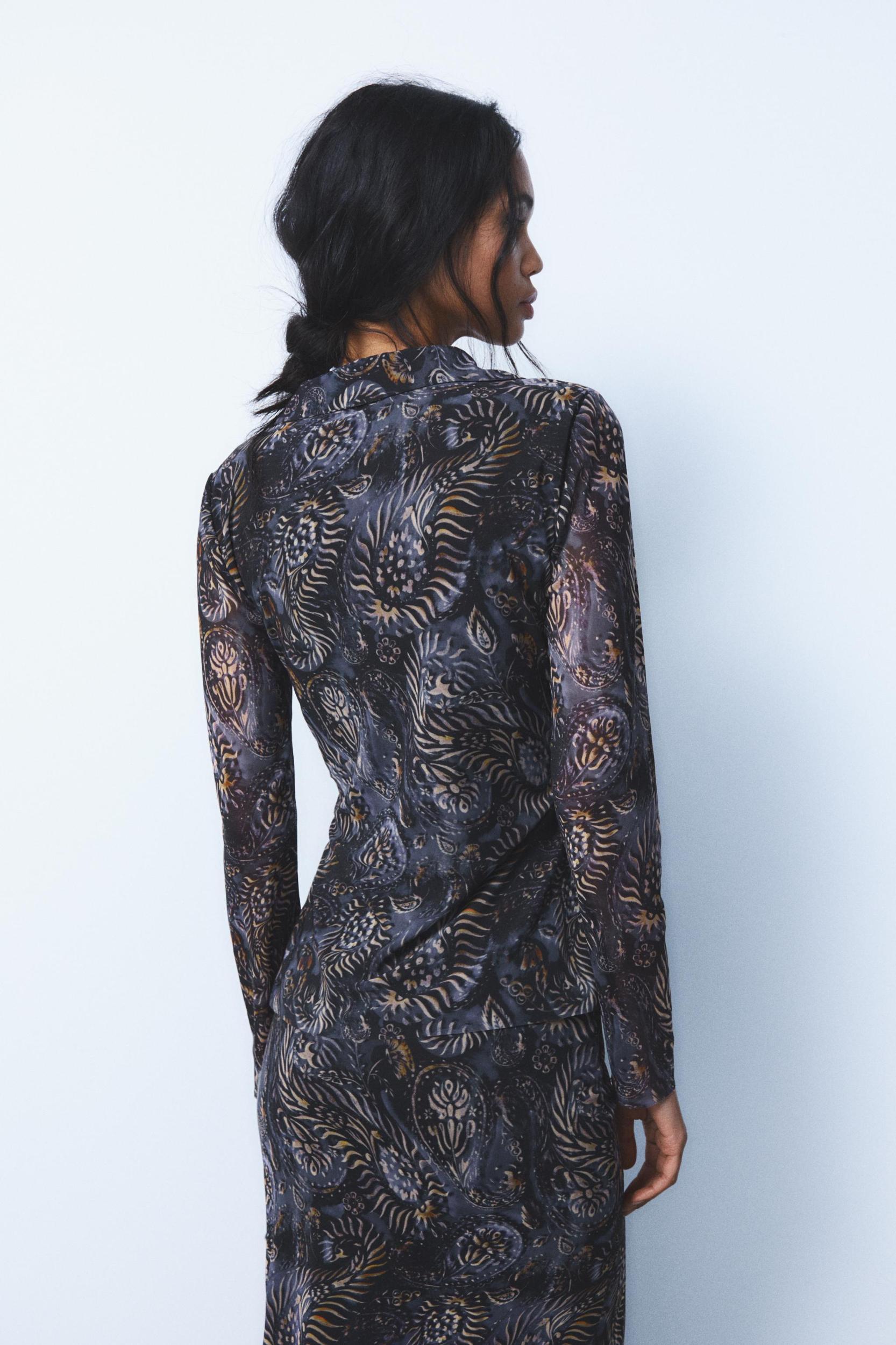 PRINTED TULLE BLOUSE Product Image
