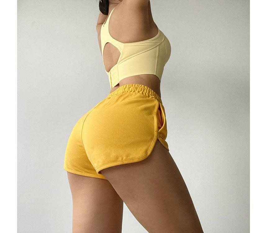 Drawstring-Waist Plain Sweatshorts Product Image
