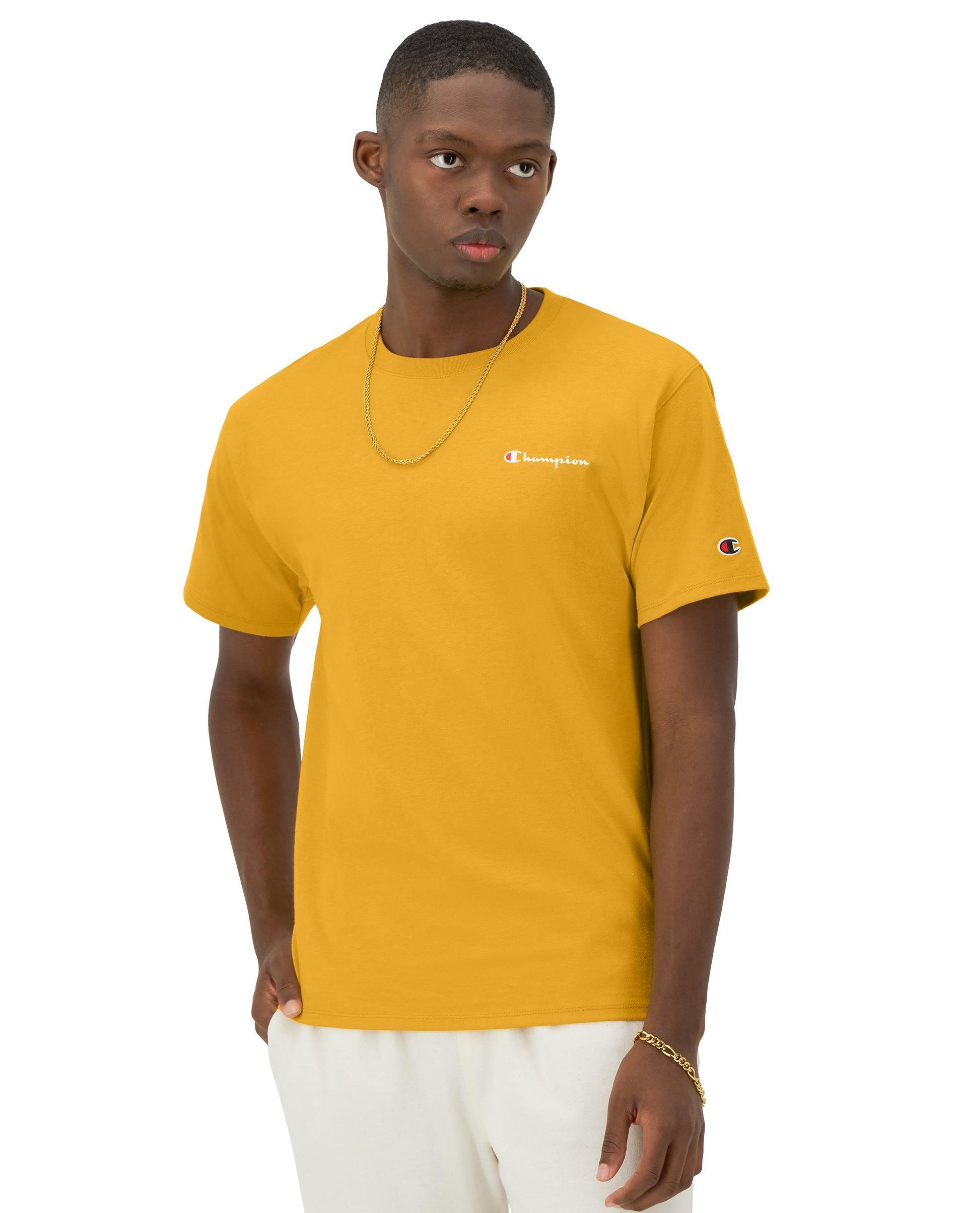 Mens Champion Classic Graphic T-Shirt, Left Chest Script Logo Granite Heather 2XL Product Image