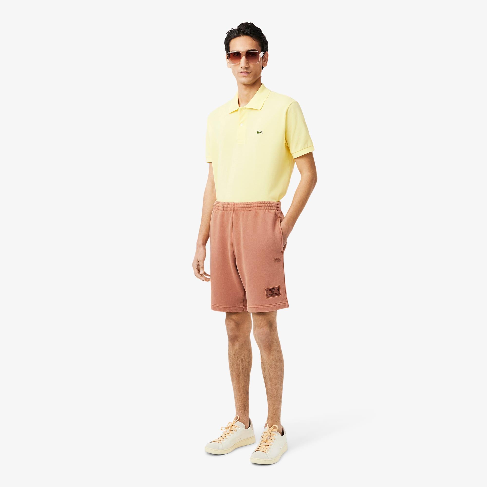 Washed Effect Cotton Fleece Shorts Product Image