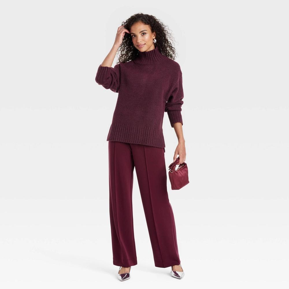 Women's Cozy Knit Mock Turtleneck Pullover Sweater - A New Day™ Product Image