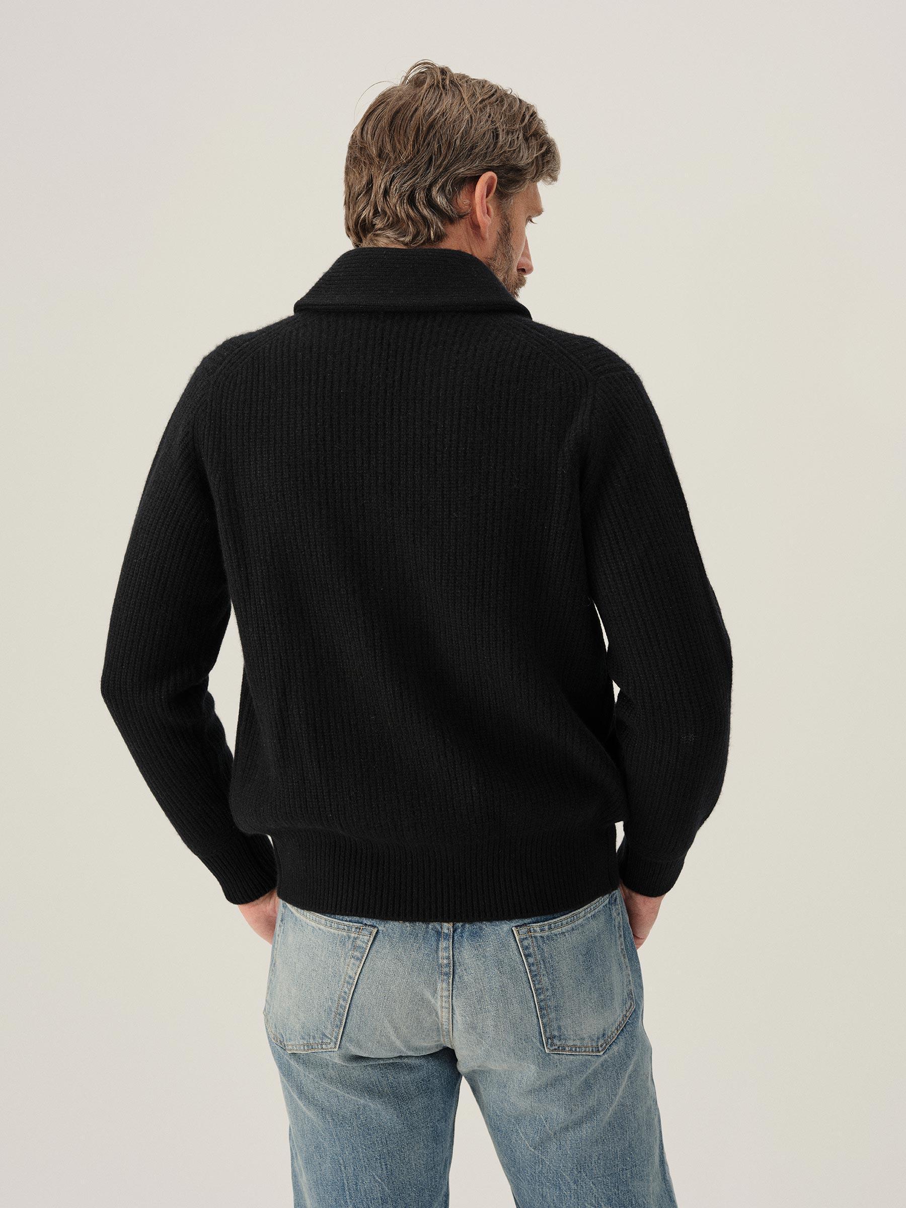Black California Cashmere Shawl Cardigan Product Image