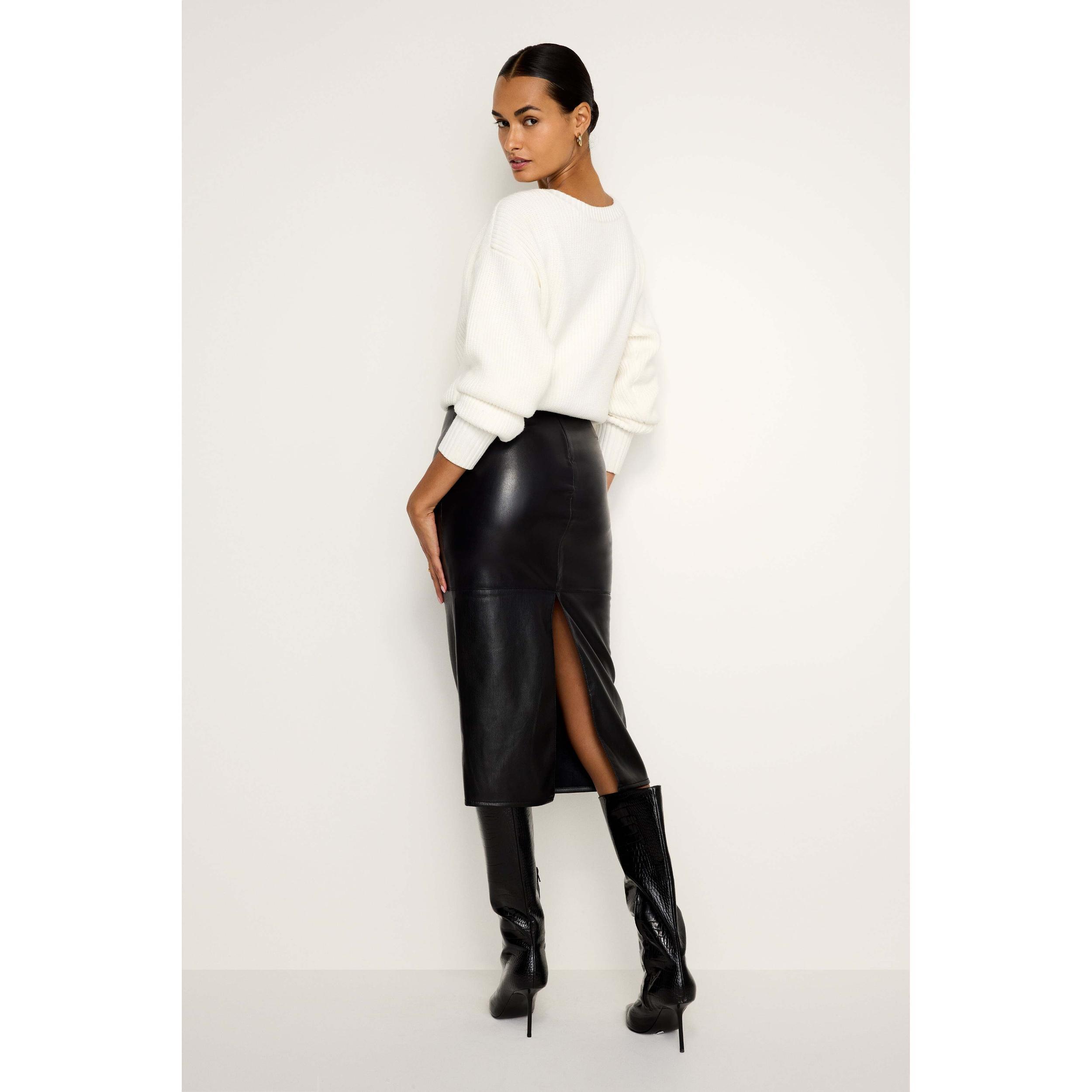 Womens Better Than Leather Midi-Skirt Product Image