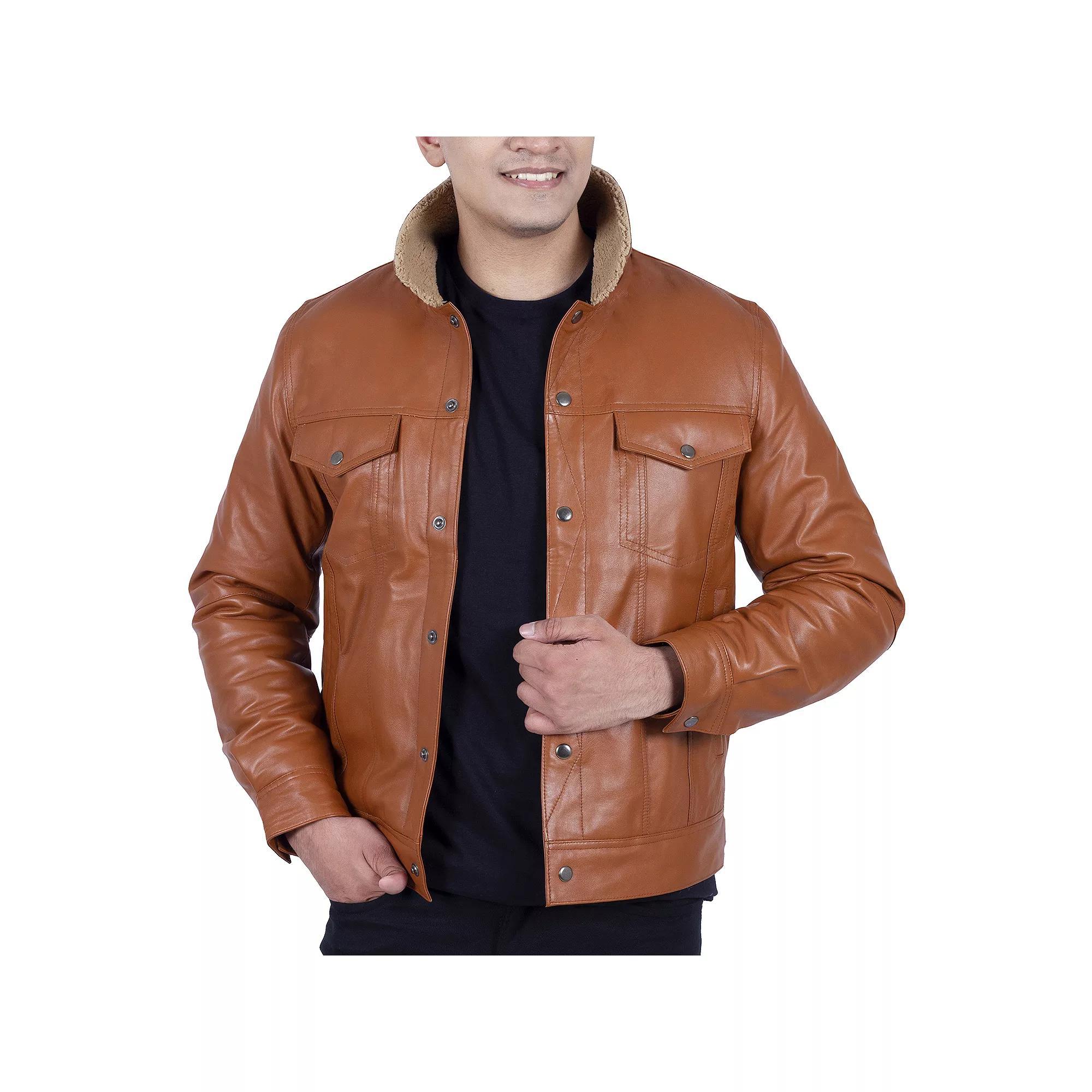 Men's Franchise Club Ace Leather Jacket, Size: XL Product Image