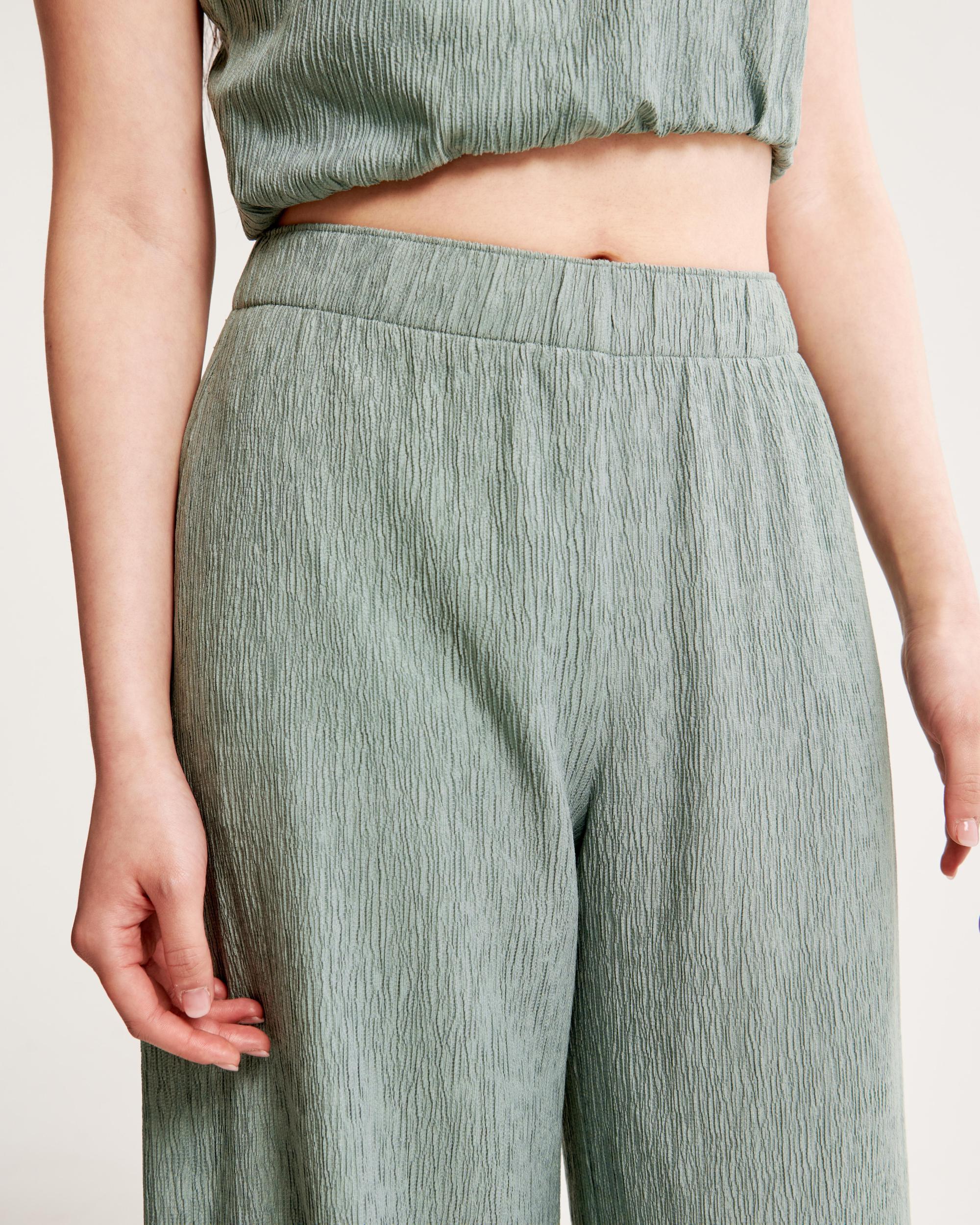 Crinkle Textured Pull-On Pant Product Image
