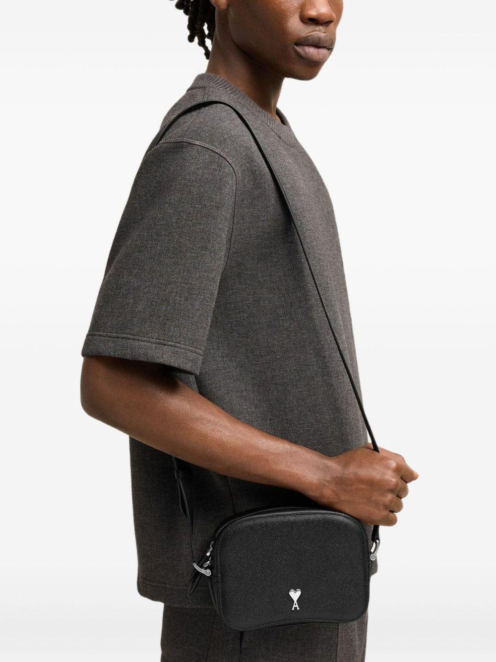 Ami de Coeur-plaque leather messenger bag Product Image