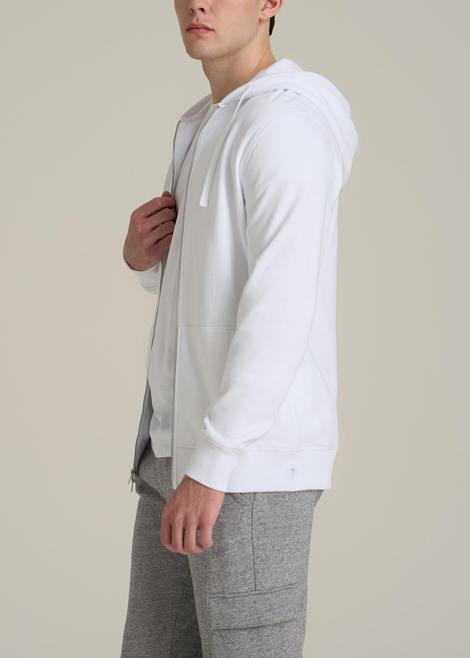 Wearever 2.0 French Terry Full-Zip Hoodie for Tall Men in White Product Image