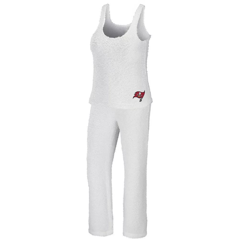 Women's WEAR by Erin Andrews Cream Los Angeles Chargers Cozy Scoop Neck Tank Top & Pants Sleep Set, Size: XL, Beige Product Image