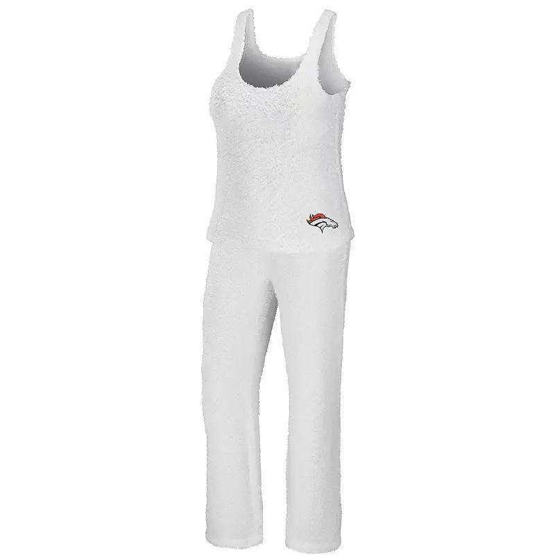 Women's WEAR by Erin Andrews Cream Los Angeles Chargers Cozy Scoop Neck Tank Top & Pants Sleep Set, Size: XL, Beige Product Image