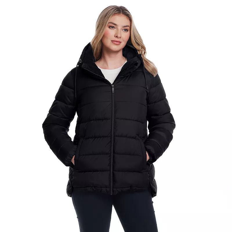 Women's Weathercast Hooded Puffer Coat with Cozy Pile, Size: Medium, Merlot Product Image